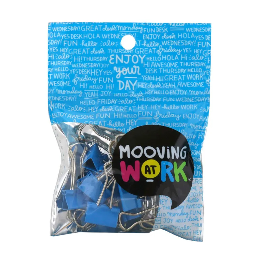  CLIPS BINDER MOOVING 19MM AZUL X12