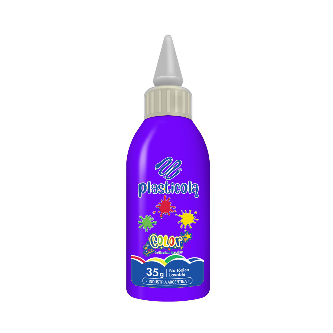  ADHESIVO COLOR PLASTICOLA 40GR  VIOLETA X12