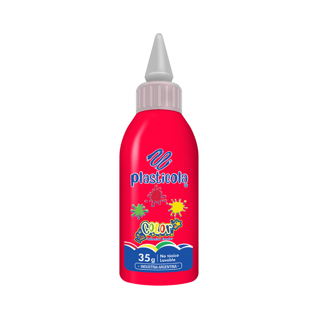  ADHESIVO COLOR PLASTICOLA 40GR ROJO X12