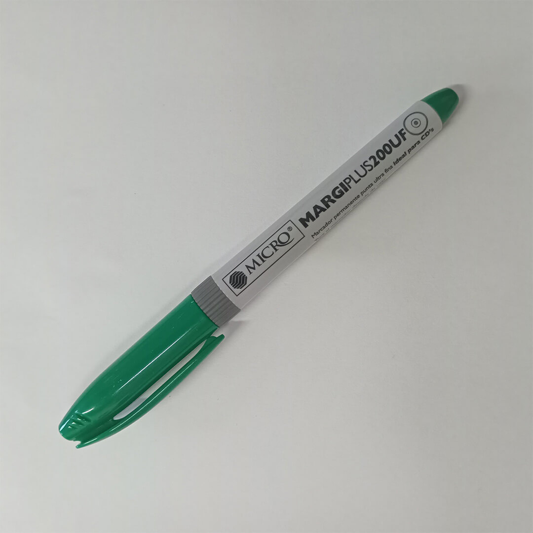 4 VE X12. MARCADOR PERMANENTE MICRO MARGI 200UF0.4 VERDE X12