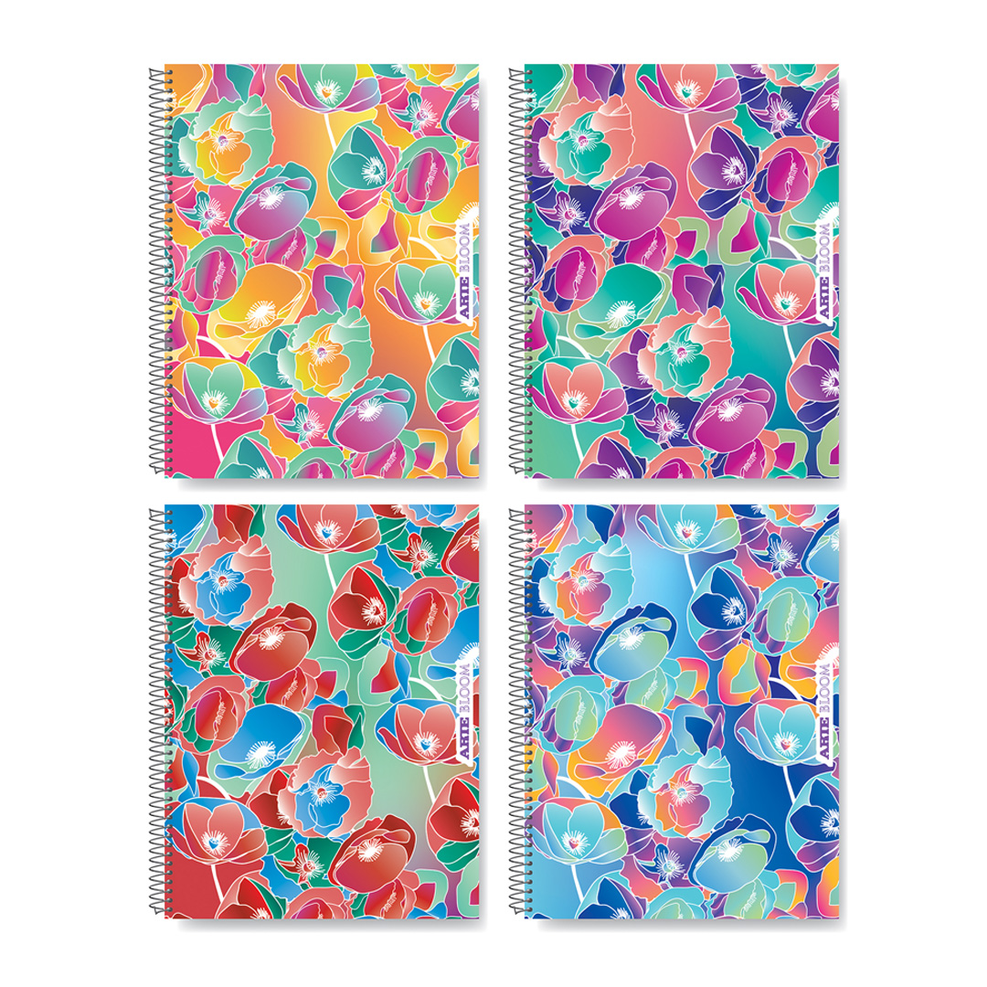  CUADERNO ARTE 16X21 BLOOM 2022 TAPA  SEMIRIGIDA 80 HOJAS RAYADO