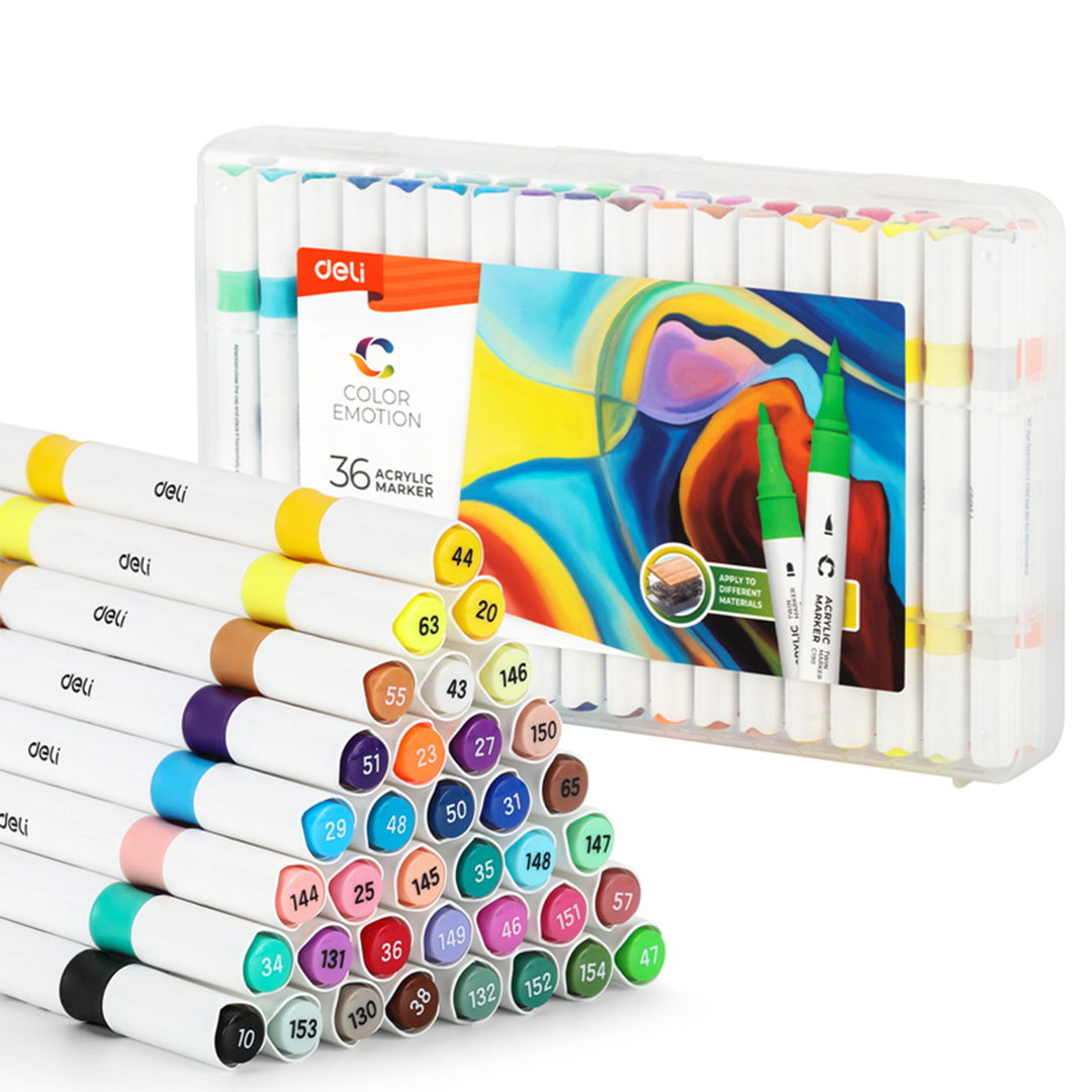 MARCADOR ACRILICO DELI COLOR EMOTION  DOBLE PUNTA X24