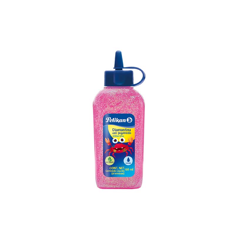  ADHESIVO GLITTER PELIKAN 60ML ROSA  MEXICANO CAJA X6