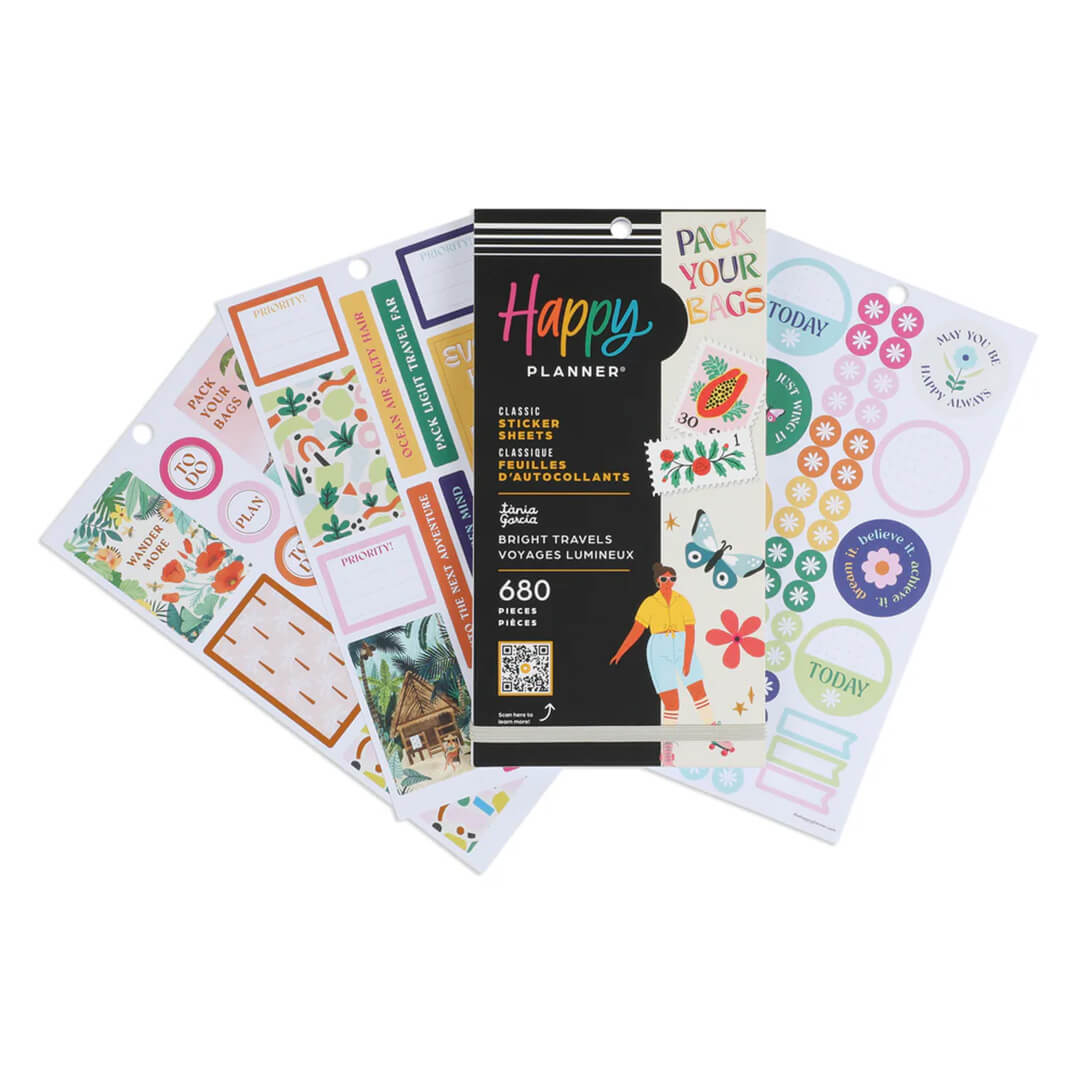  LIBRO THE HAPPY PLANNER STICKERS BRIGHT TRAVEL 30 HOJAS 680 STICKERS