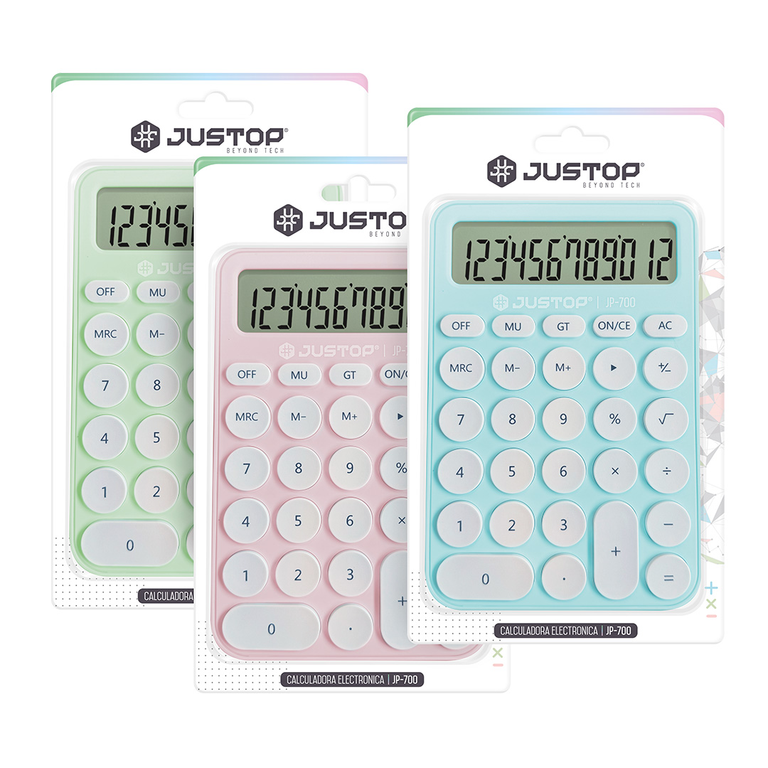  CALCULADORA JUSTOP JP-700 PASTEL  SURTIDO