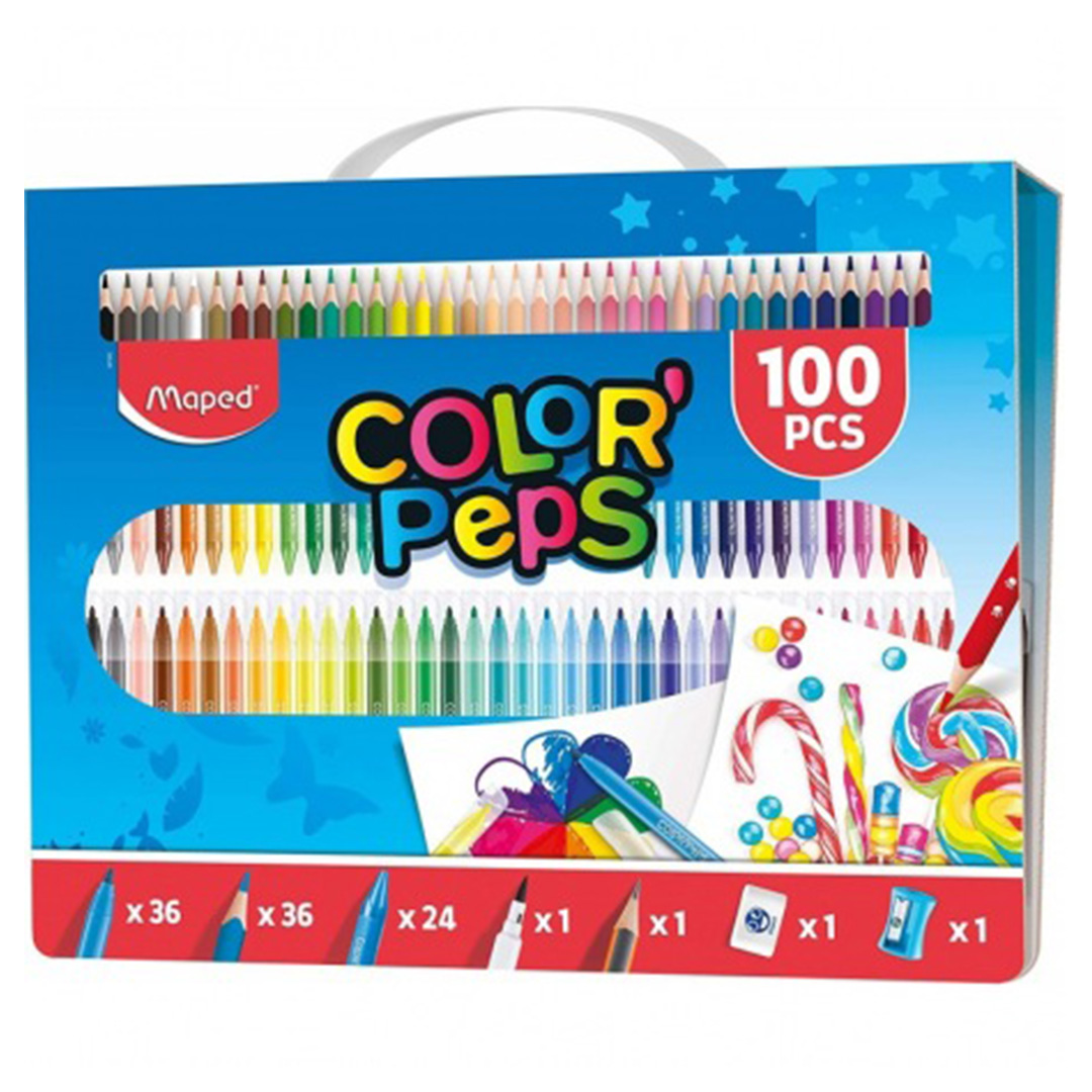  SET MAPED COLOREO 100 PIEZAS MALETA  CREATIV