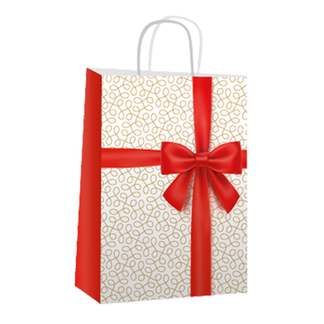  BOLSA PAPEL FANTASIA BRANDPACK 22X10X30 X25 REGALO ROJO