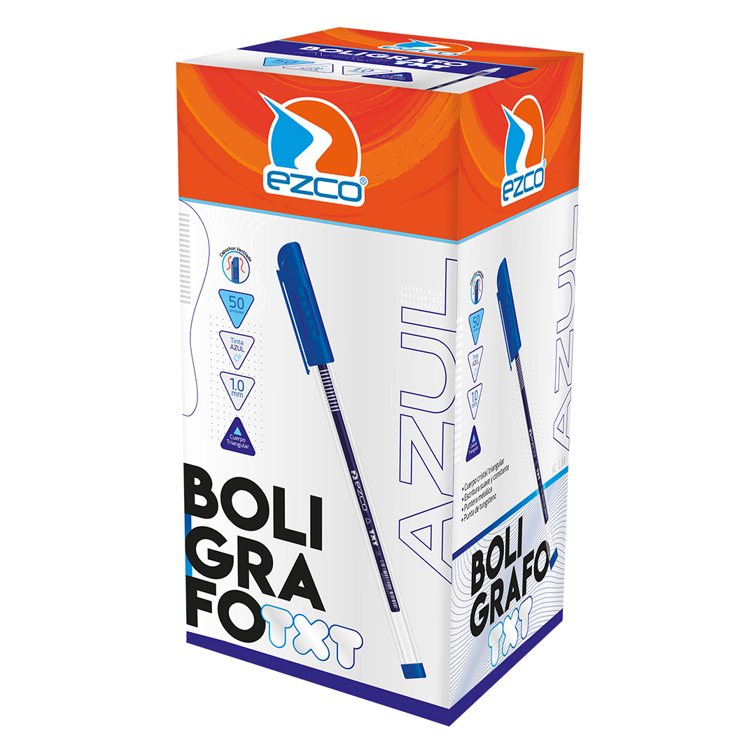  BOLIGRAFO EZCO TXT 1MM AZUL X50 032