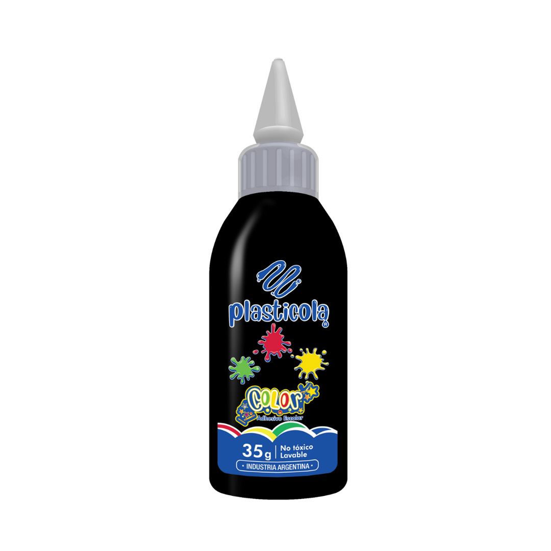 ADHESIVO COLOR PLASTICOLA 40GR NEGRO X12