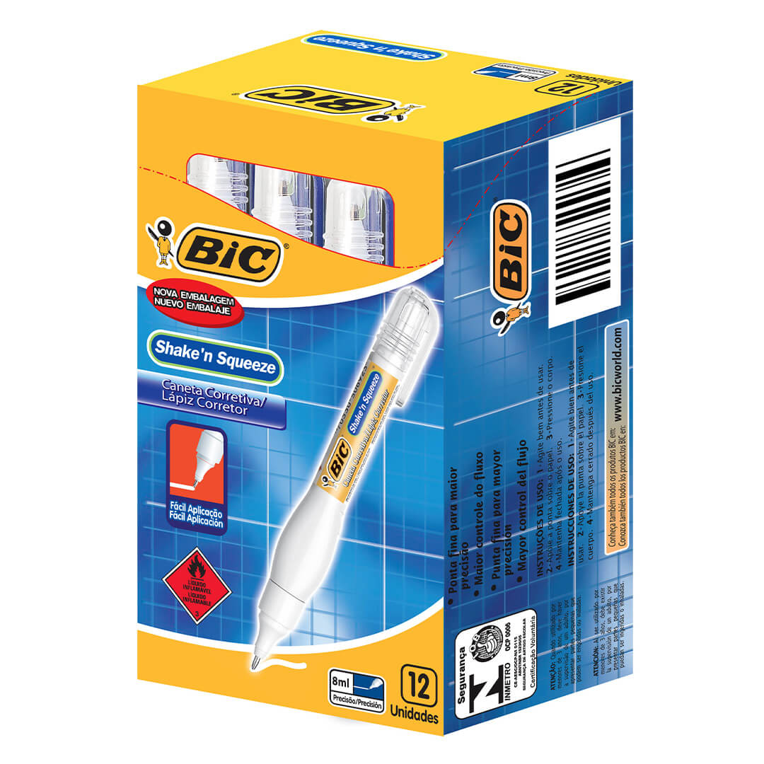  CORRECTOR BIC LAPIZ SHAKE SQUEEZE  ESTUCHE X12