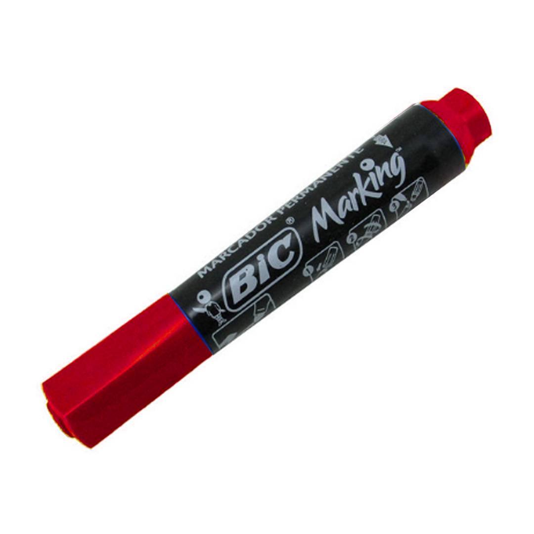  MARCADOR PERMANENTE BIC PUNTA REDONDAROJO X12