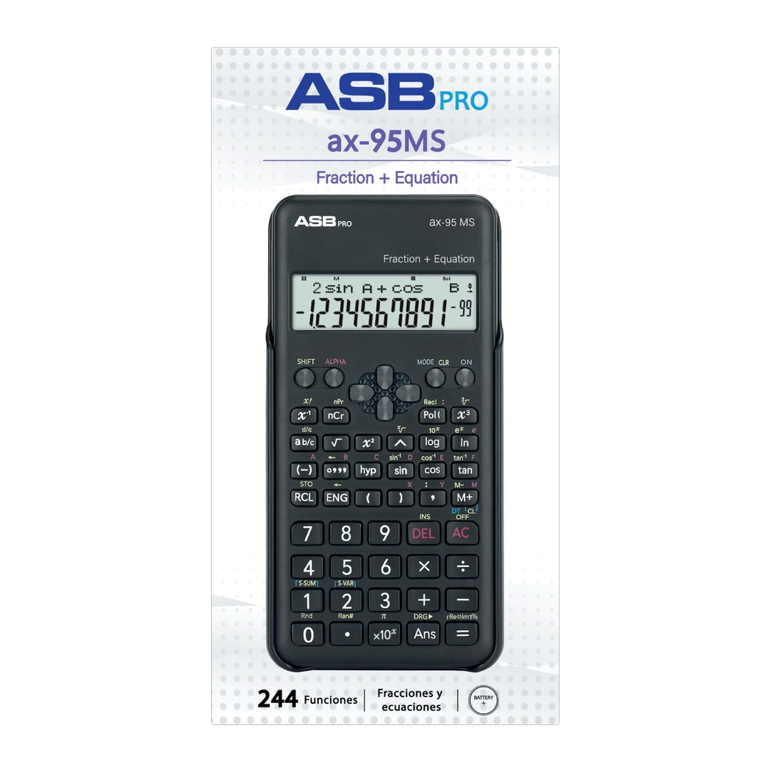  CALCULADORA ASB PRO CIENTIFICA AX-95MS;
244 FUNCIONES