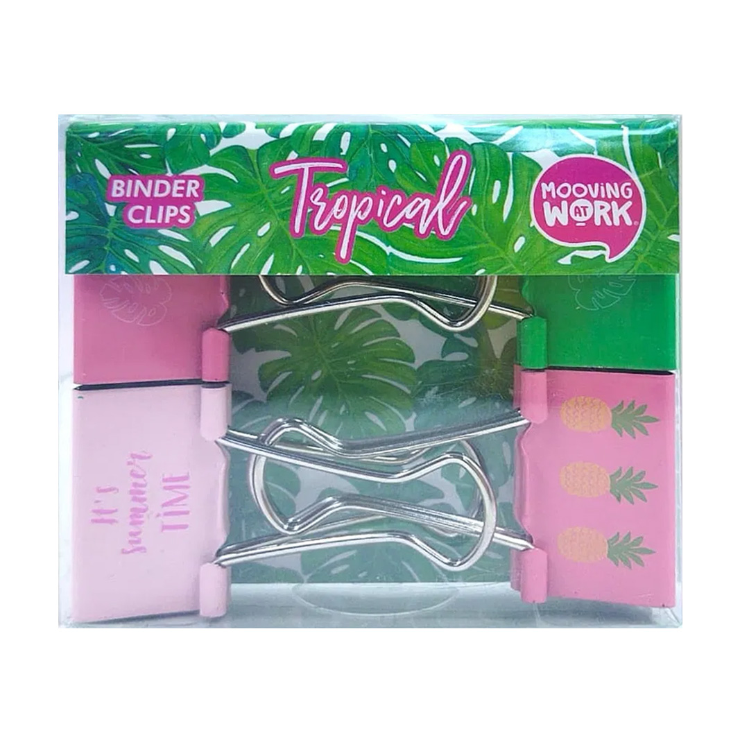  CLIPS BINDER MOOVING 32MM X4 TROPICAL