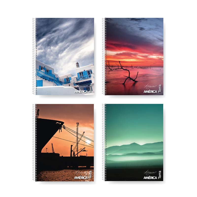  CUADERNO AMERICA 16X21 TERRA TAPA  FLEXIBLE ESPIRALADO 80H CUADRICULADO