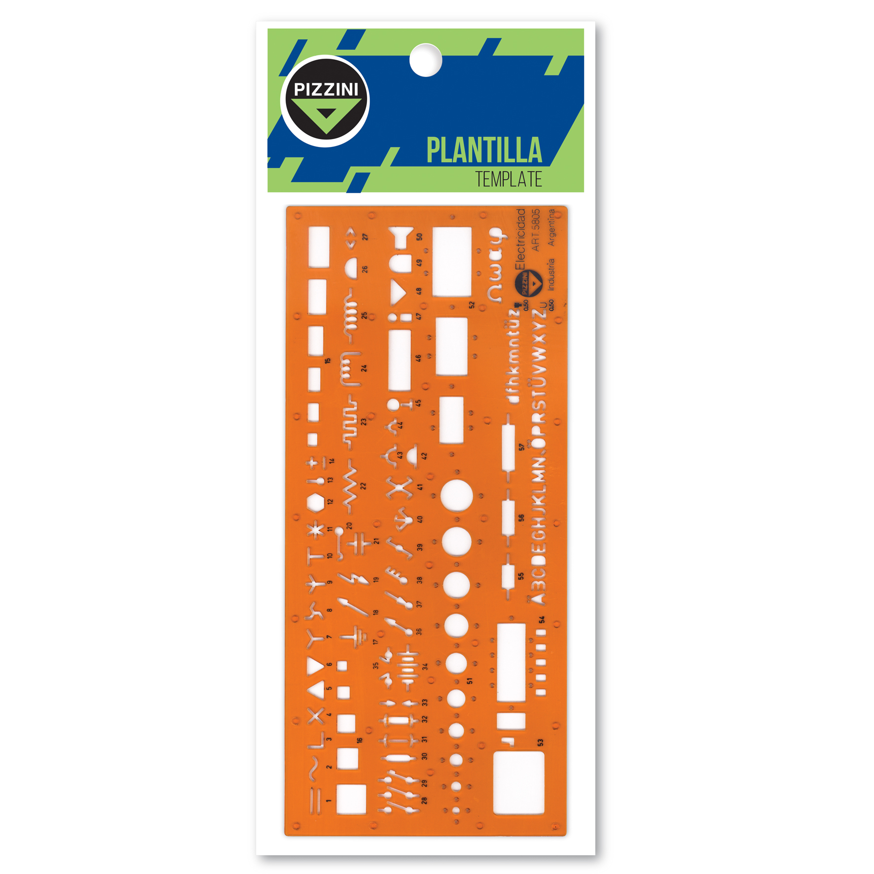  PLANTILLA PIZZINI FLEXIBLE ELECTRICIDAD NARANJA