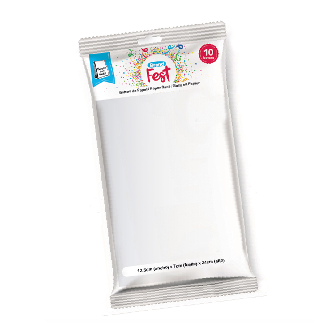  BOLSA COTILLON BRANDPACK 12X7X24 X10  BLANCA