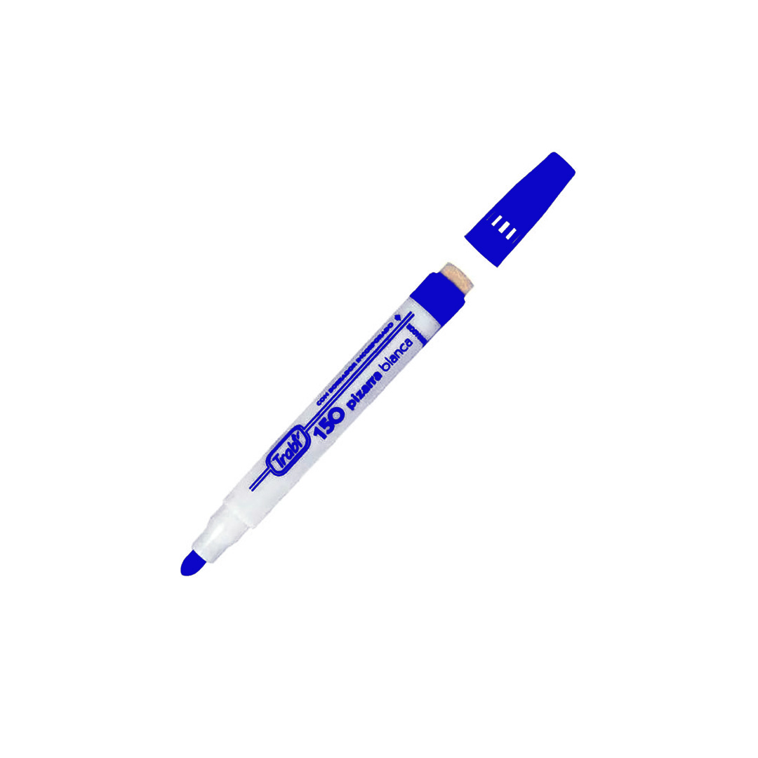  MARCADOR PIZARRA TRABI 150 CON BORRADOR X12 AZUL