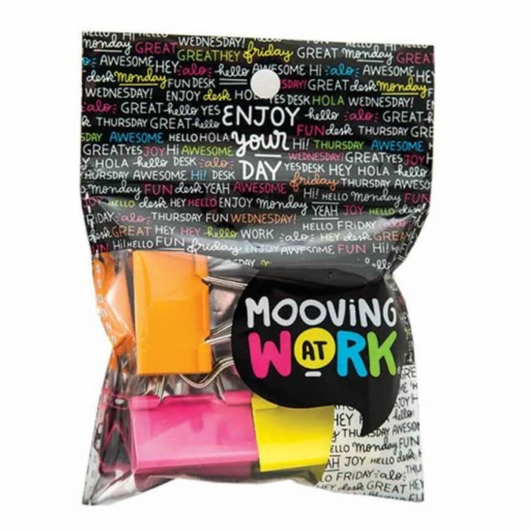  CLIPS BINDER MOOVING 25MM COLORES  SURTIDOS BLISTER X6