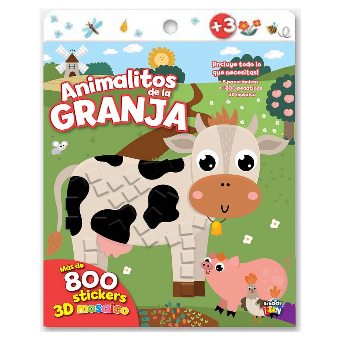  LIBRO PLOW MOSAICO STICKER ANIMALITOSDE LA GRANJA