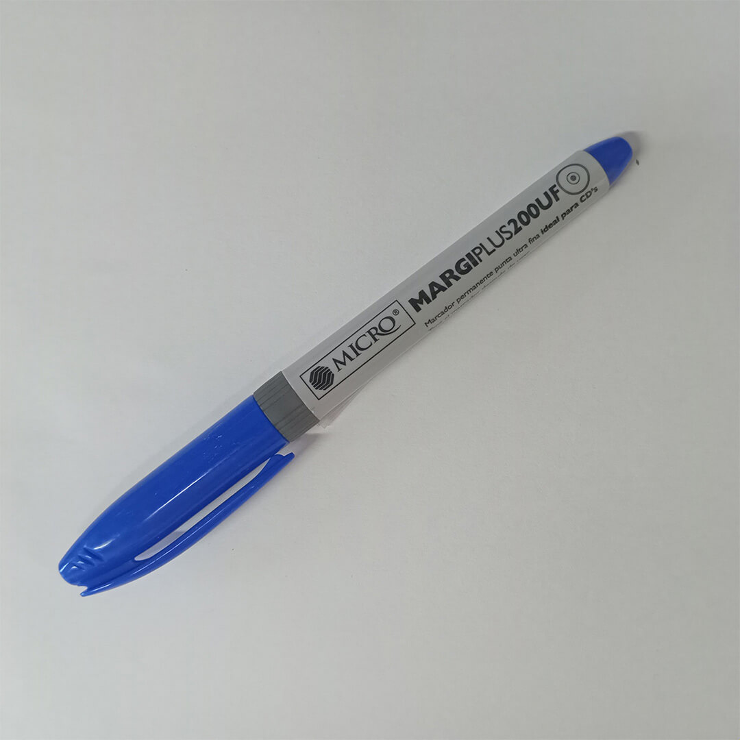 4 AZ X12. MARCADOR PERMANENTE MICRO MARGI 200UF0.4 AZUL X12