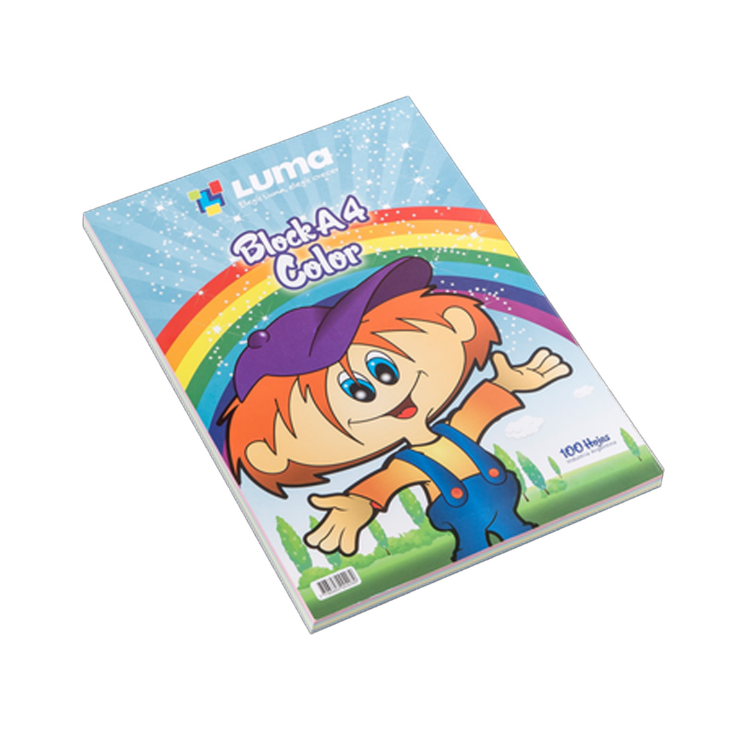  BLOCK A4 LUMA EMBLOCADO 100 HOJAS  MULTICOLOR 75 GRAMOS