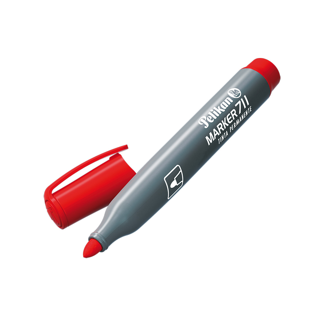  MARCADOR PERMANENTE PELIKAN 711 PUNTAREDONDA ROJO X10