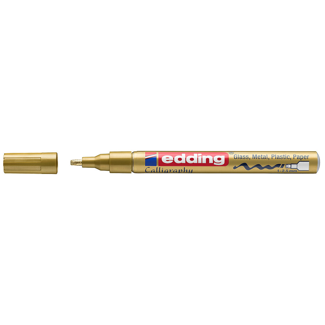  MARCADOR PERMANENTE EDDING ESMALTE FINO BISELADA E-753 ORO