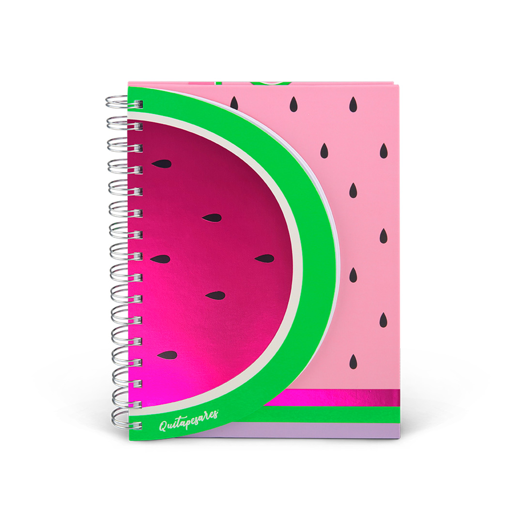  CUADERNO MOOVING A5 TAPA DURA  ESPIRALADO NOVELTY SANDIA QUITAPESARES