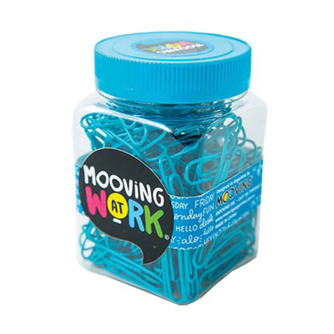  CLIPS MOOVING PAPER CLIPS 50MM FRASCOX80 CELESTE FLUO