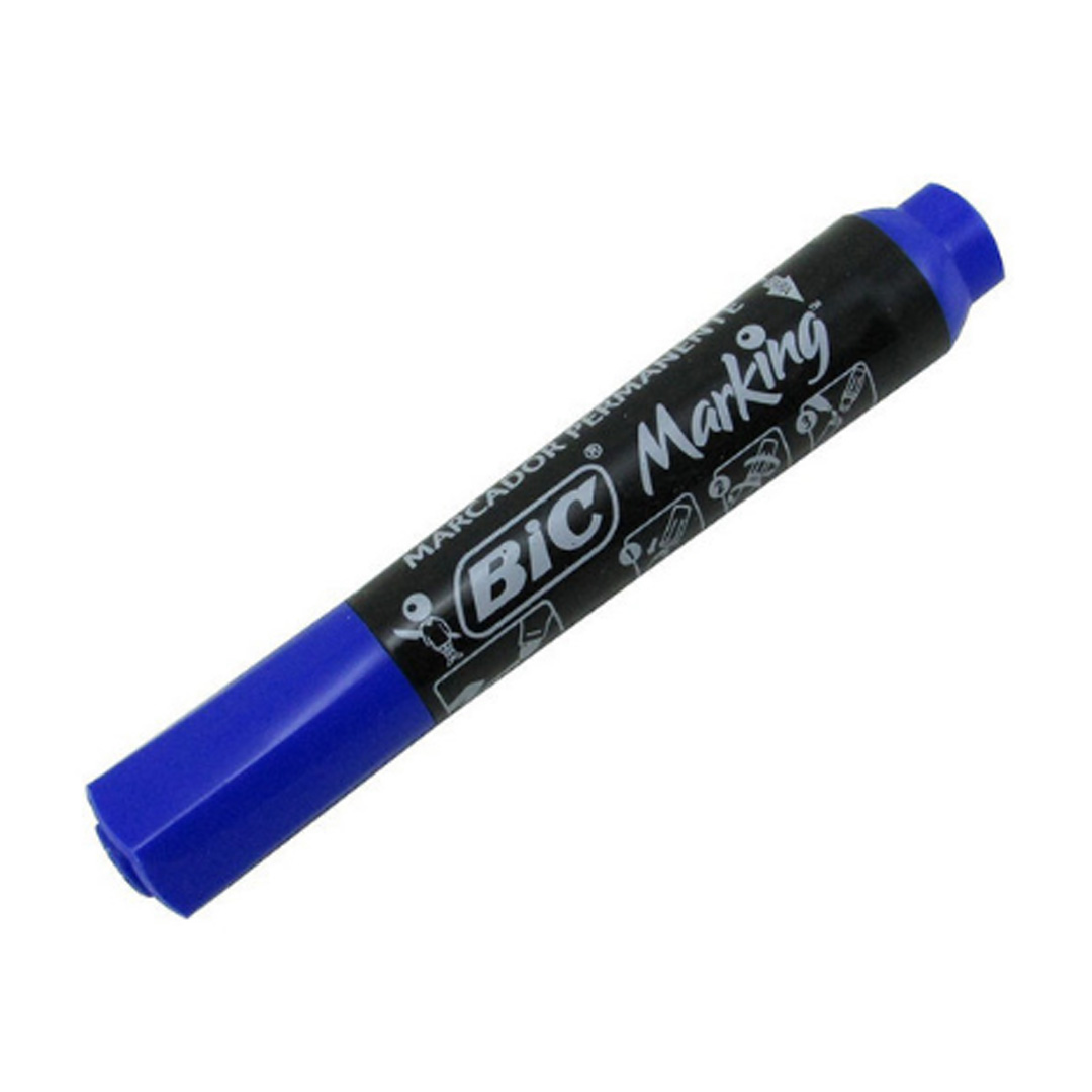  MARCADOR PERMANENTE BIC PUNTA REDONDAAZUL X12