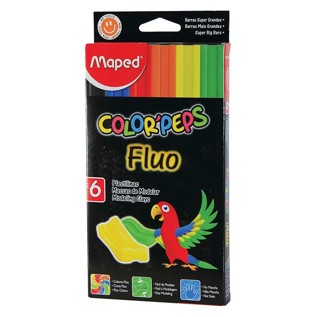  PLASTILINA MAPED FLUO SURTIDO X6 BARRA;
XT