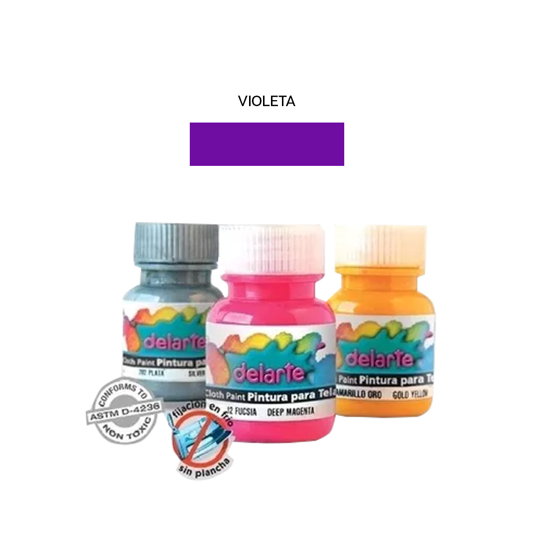  PINTURA TELA DELARTE 37ML X6 VIOLETA