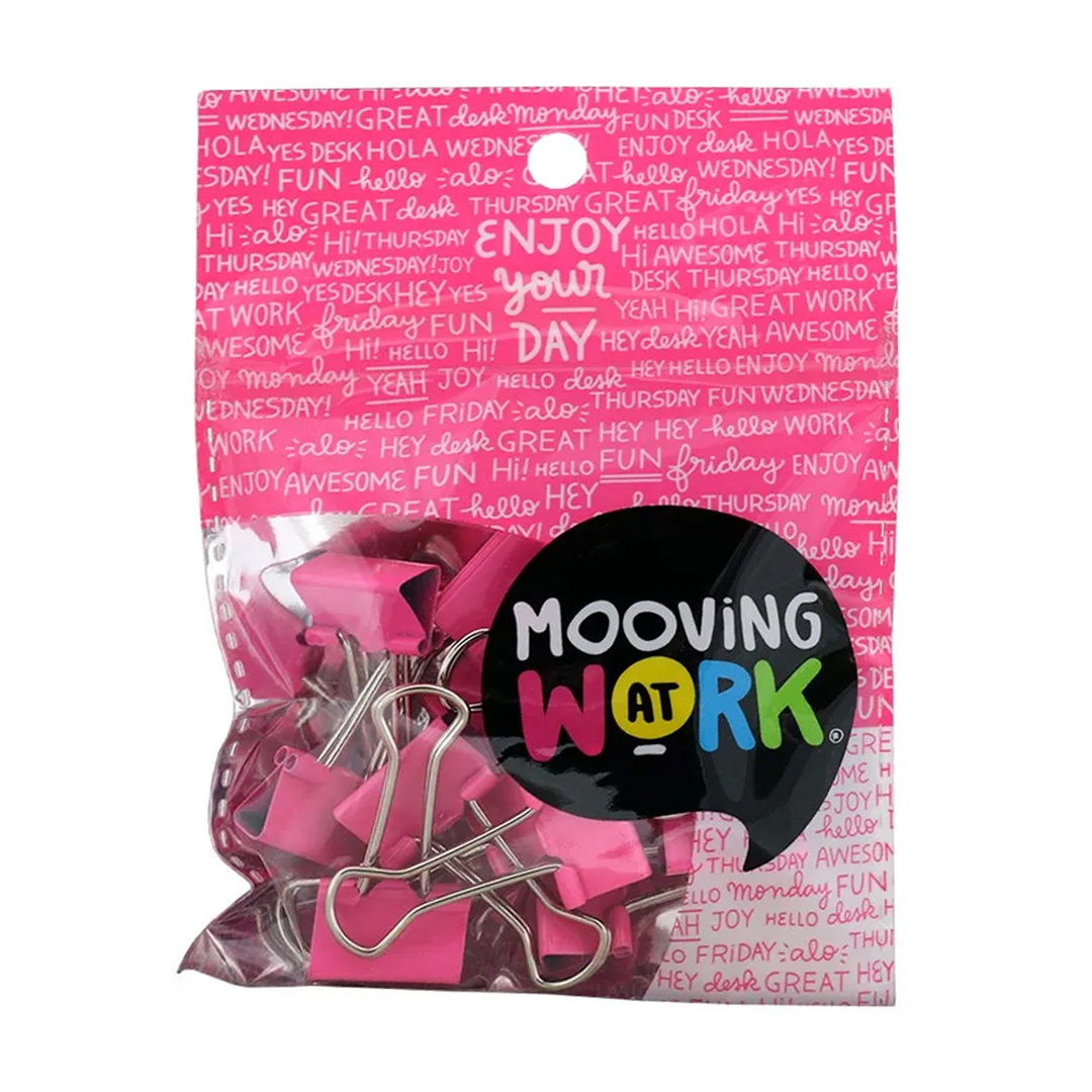  CLIPS BINDER MOOVING 19MM ROSA X12