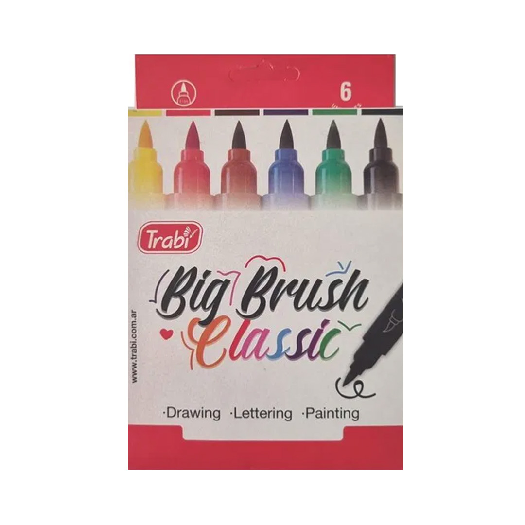  MARCADOR PUNTA PINCEL TRABI BIG BRUSH X6  SURTIDOS