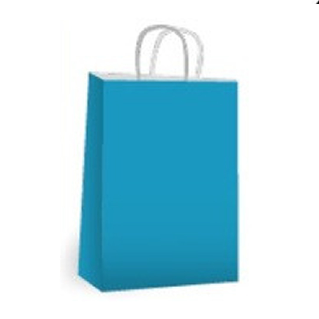  BOLSA PAPEL FANTASIA BRANDPACK 18X08X20 X25 TURQUESA