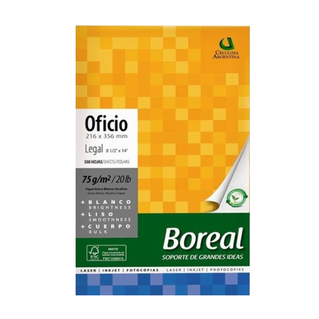  RESMA OFICIO 75 GRAMOS BOREAL 500 HOJAS