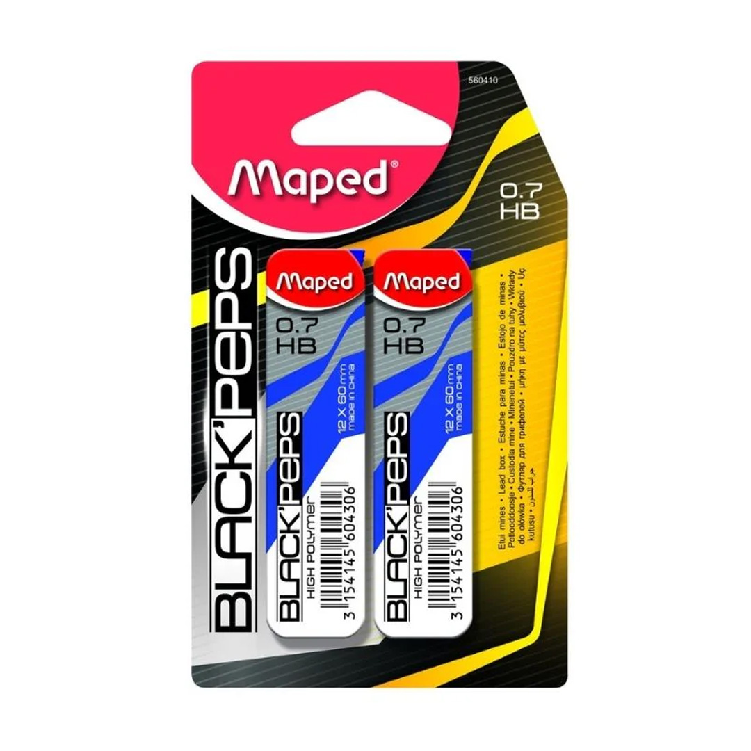  MINA LAPIZ MECANICO MAPED 0.7MM HB  BLISTER X2 PACK X12