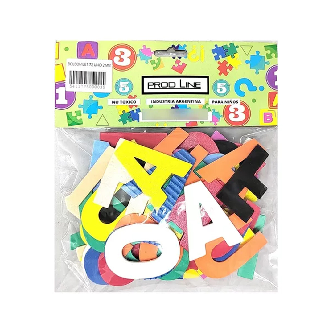  JUEGO PROD LINE LETRAS SURTIDAS 5MM X72