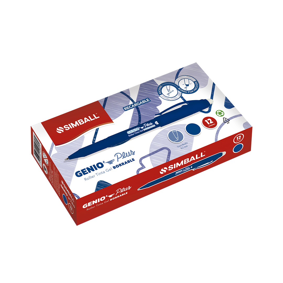  ROLLER BORRABLE SIMBALL GENIO PLUS AZUL CAJA X12