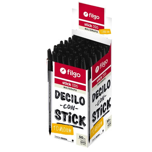  BOLIGRAFO FILGO STICK 026 1MM NEGRO X50