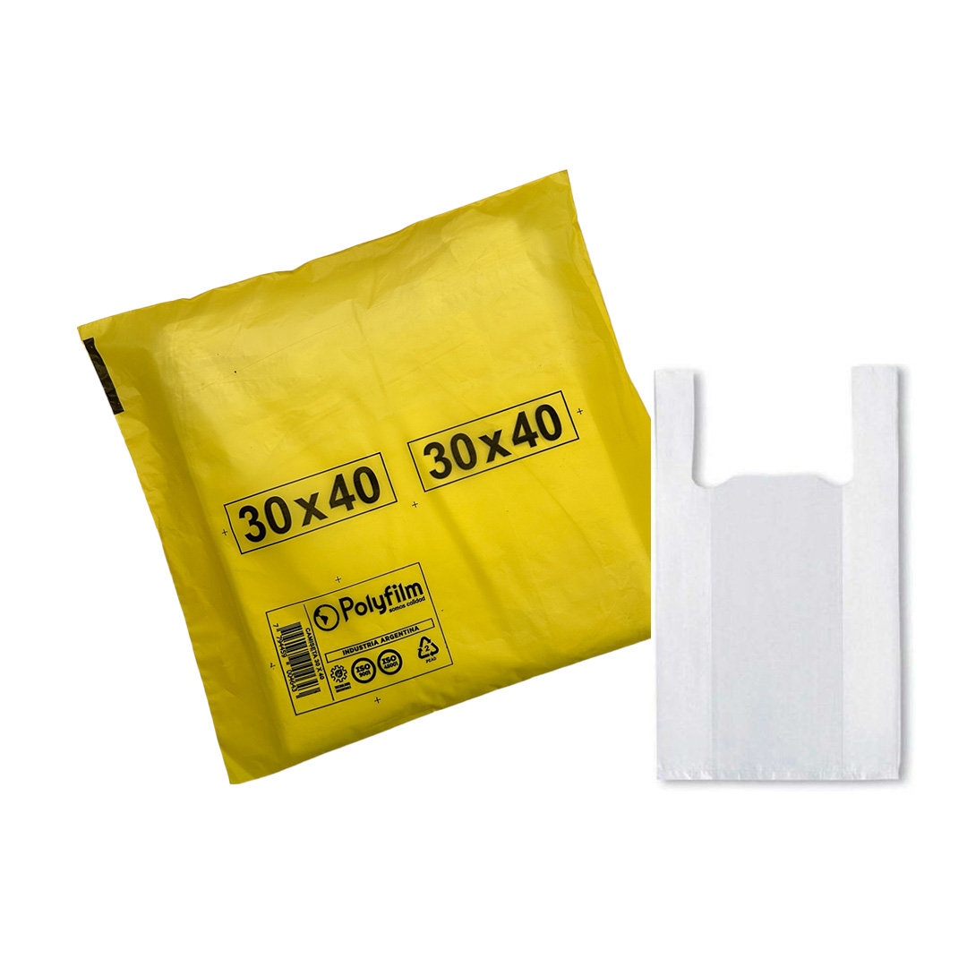  BOLSA CAMISETA POLYFILM 30X40 CM PACKX70 UNIDADES - BOLSON X20 PACK