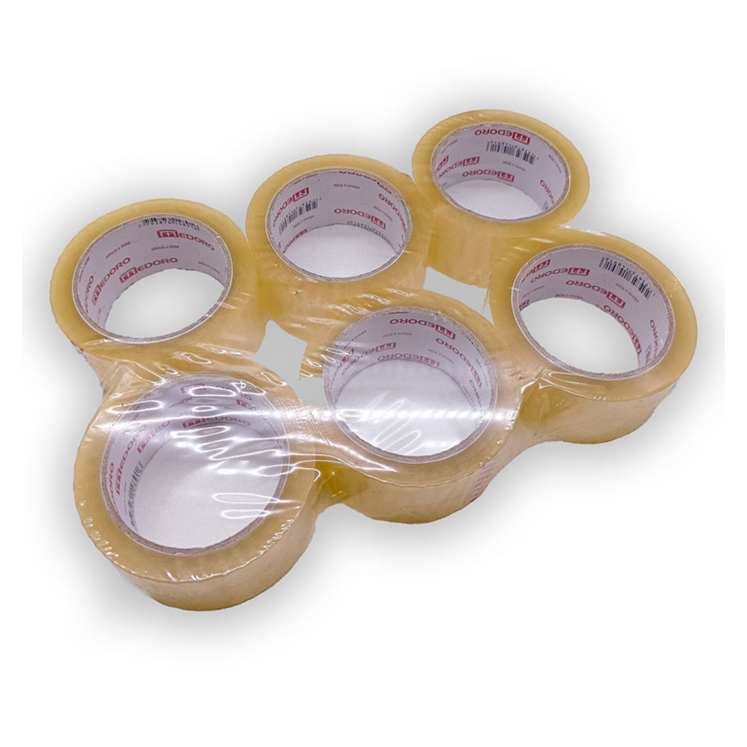  CINTA EMBALAR MEDORO 48X90 METROS  TRANSPARENTE PACK X6