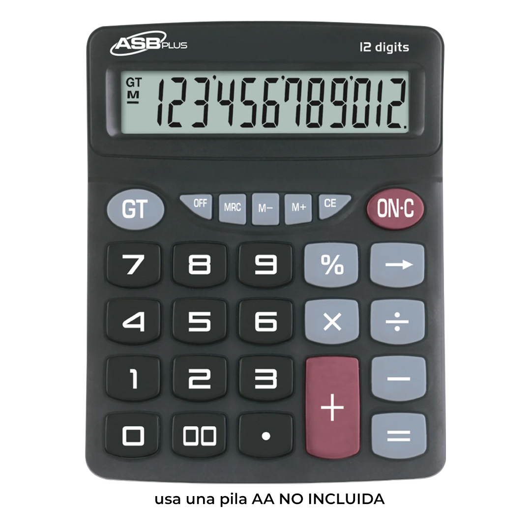  CALCULADORA ASB GRANDE NEGRO AS-140N 12 DIGITOS