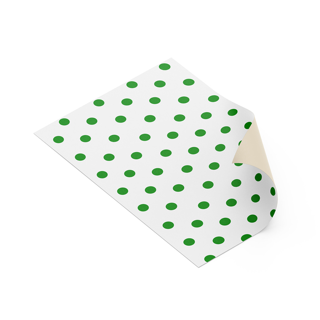  PVC ADHESIVO PLANCHA MURESCO 45X55CM  LUNARES VERDE/BLANCO X10HJ