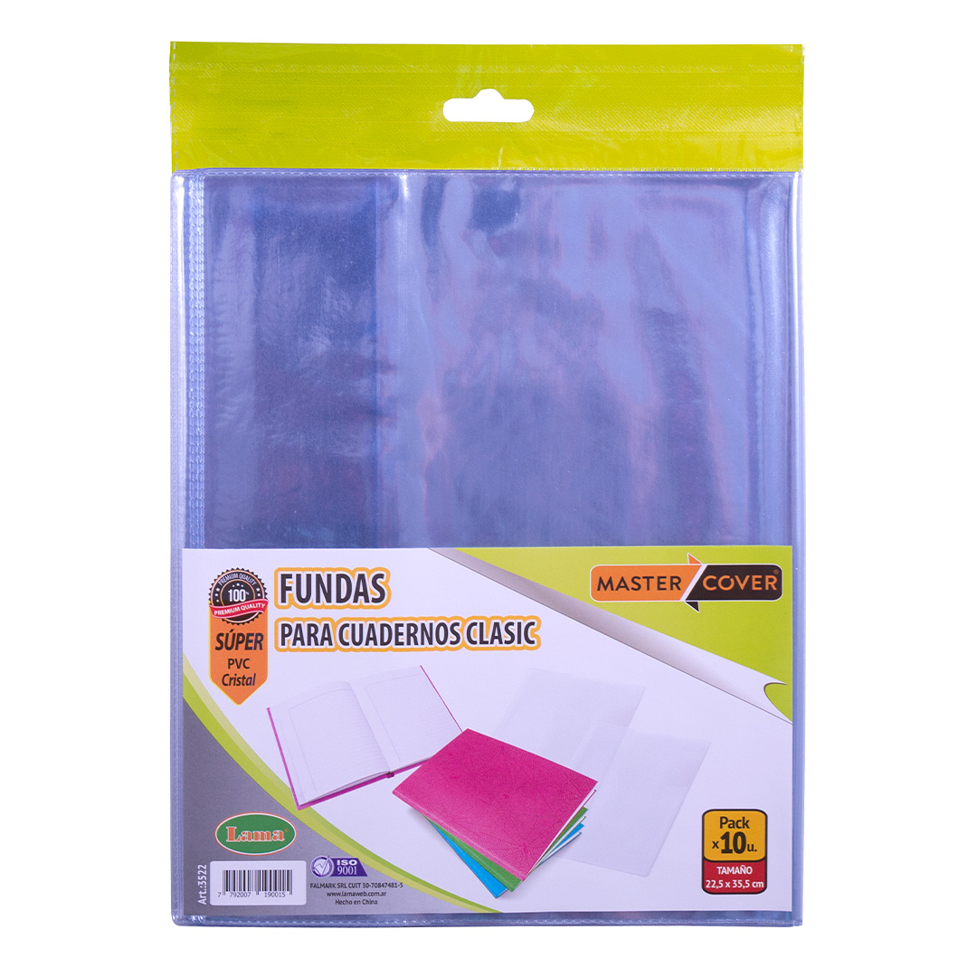  FUNDA CUADERNO LAMA PVC STANDARD SUPER;
BLISTER X10 PACK X 5 BLISTERS
