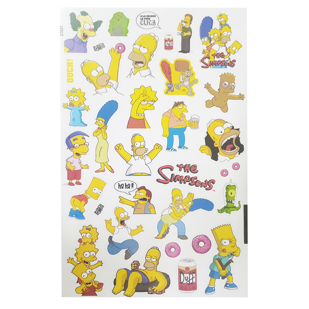  PLANCHA STICKERS SIMPSONS X5