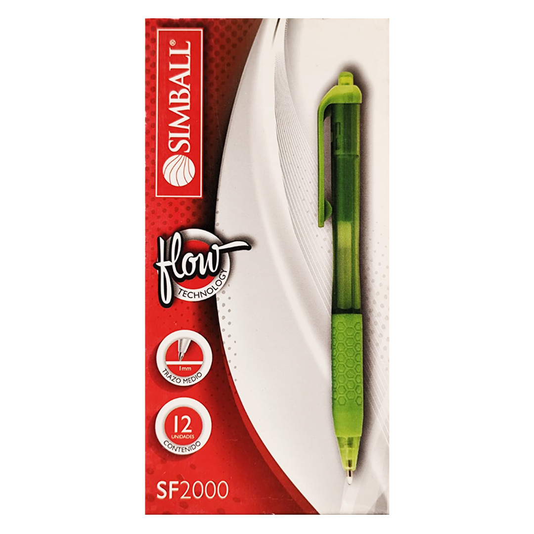  BOLIGRAFO RETRACTIL SIMBALL SF2000 X12;
VERDE LIMA