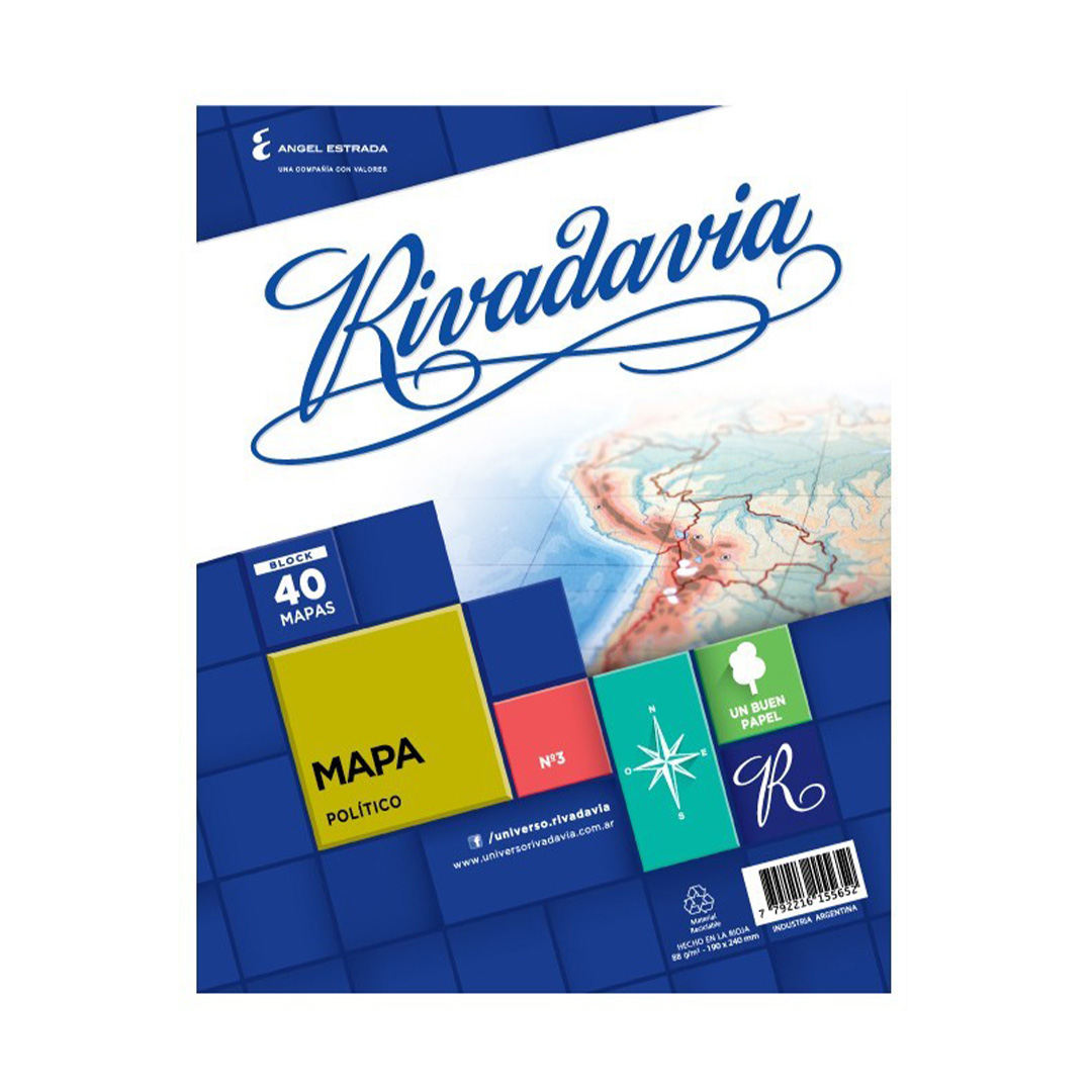  MAPAS N3 RIVADAVIA X 40H REGION  PATAGONICA POLITICO