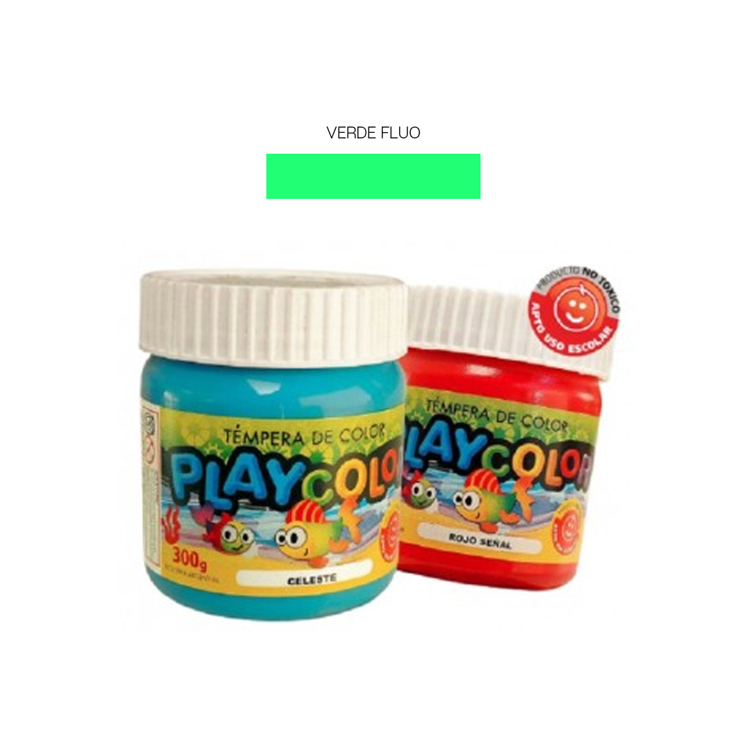  TEMPERA PLAYCOLOR POTE 250G FLUO VERDE