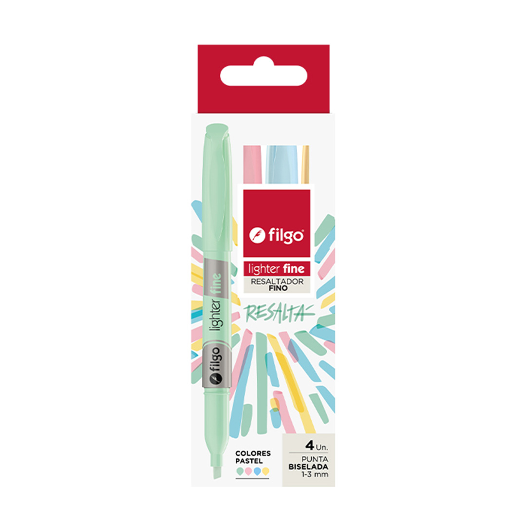  RESALTADOR FINO FILGO BLISTER X4 PASTEL SURTIDO